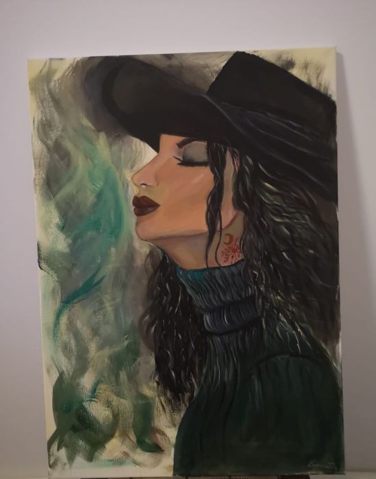 Vând tablou pictat pe panza cu acrilice