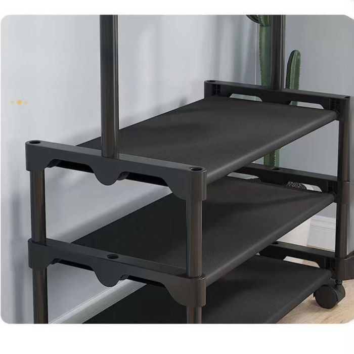 Organizator haine si pantofar pe roti, 3 polite, 162x56x34.5 cm