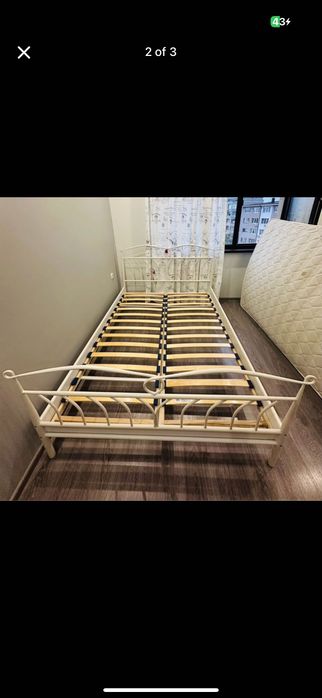 Метално легло с подматрачни рамки