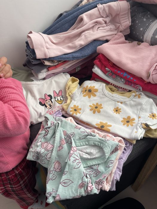 Дрехи за момиче 62-68 3-6 месеца и обувки