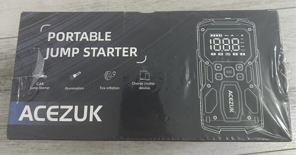 ACEZUK – Starter Auto Portabil cu Compresor și Power Bank