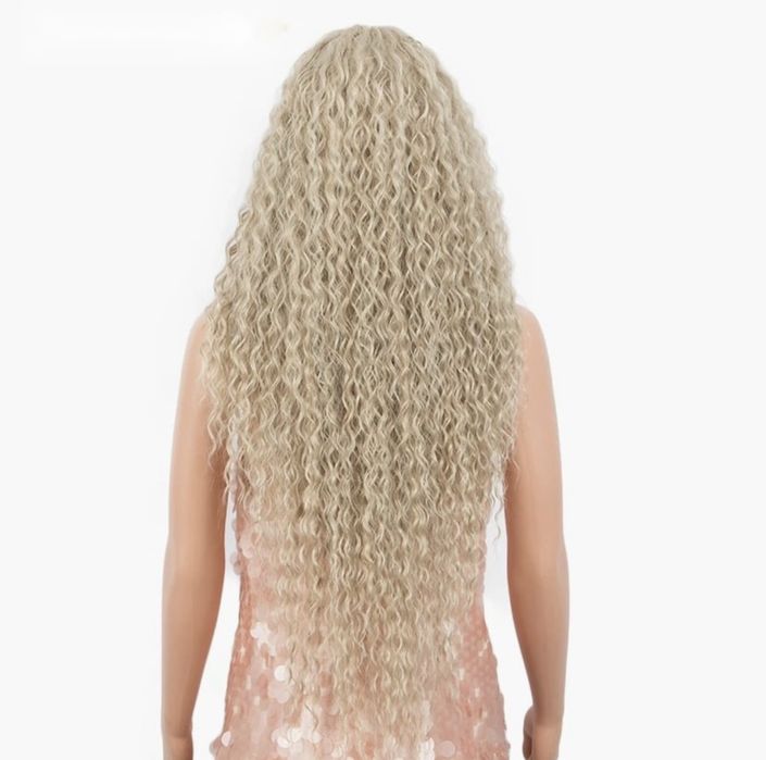 Peruca K1 Front Lace Dantela Blonda Creata Ondulata Afro cu Volum