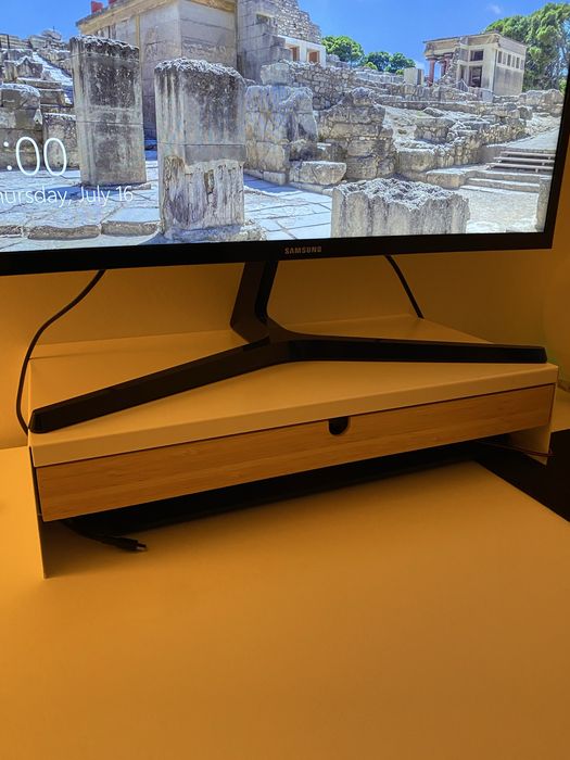 Suport monitor alb cu sertar IKEA