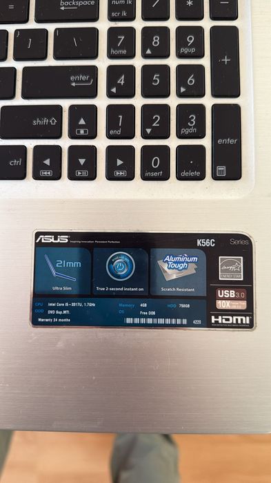 Laptop ASUS K56C – Intel Core i5, 4GB RAM, 750GB HDD, GeForce, 15.6