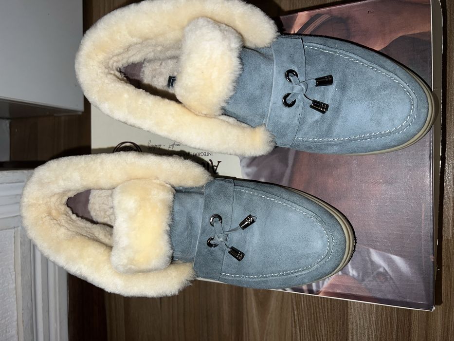 Теплые лоферы женские