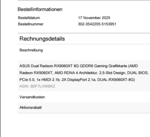 Placa video - ASUS Dual Radeon RX9060XT 8Gb