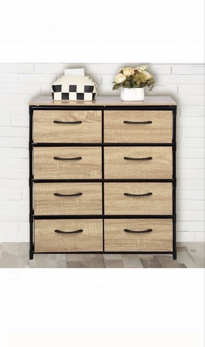 Comoda cu 8 sertare textile si lemn