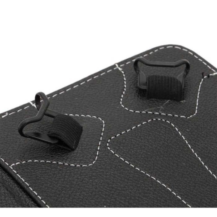 Кожен калъф с кирилизирана клавиатура за таблет 7 инча с ластици-Черен