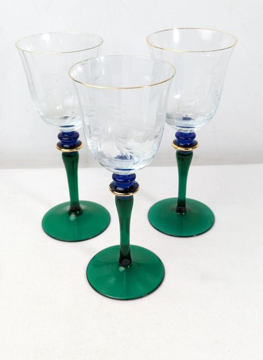 Pahare Cobalt Crystal Wine cu picior