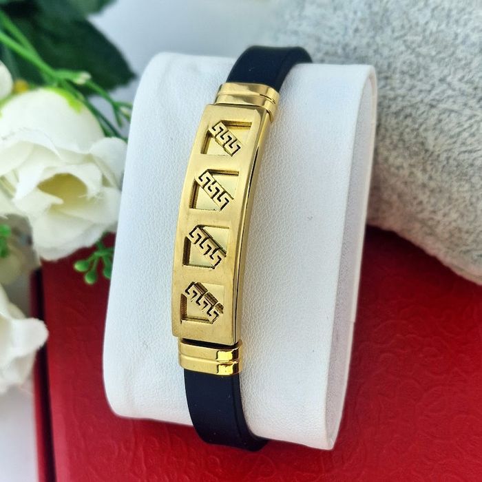 Greek Pattern Bracelet | Мъжка гривна с позлата