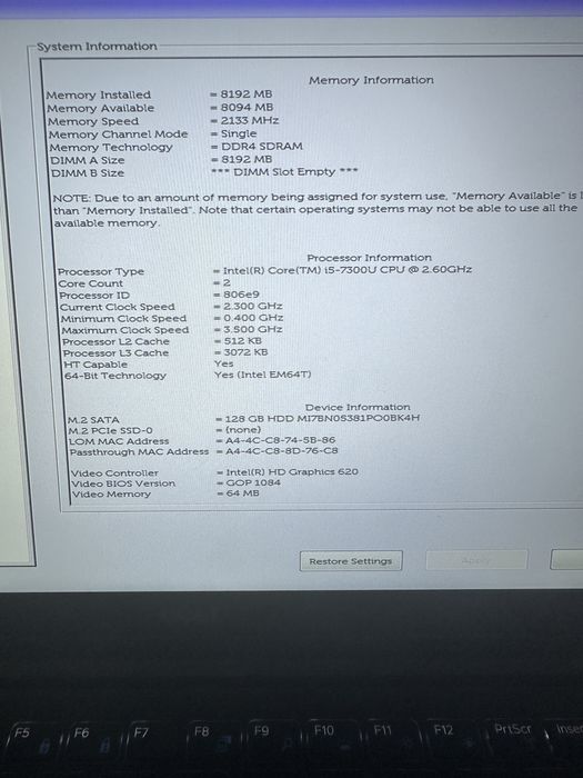 DELL 7480 i5 3.5GHz, 8GB RAM, 128GB SSD TouchScreen WIN 11