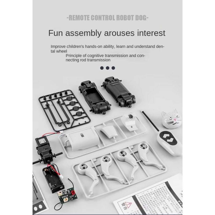 Jucărie DIY Robot Mecanic Model Pisica, Telecomanda, Set Educațional