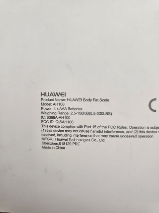Умные весы Huawei Body Fat Scale AH100