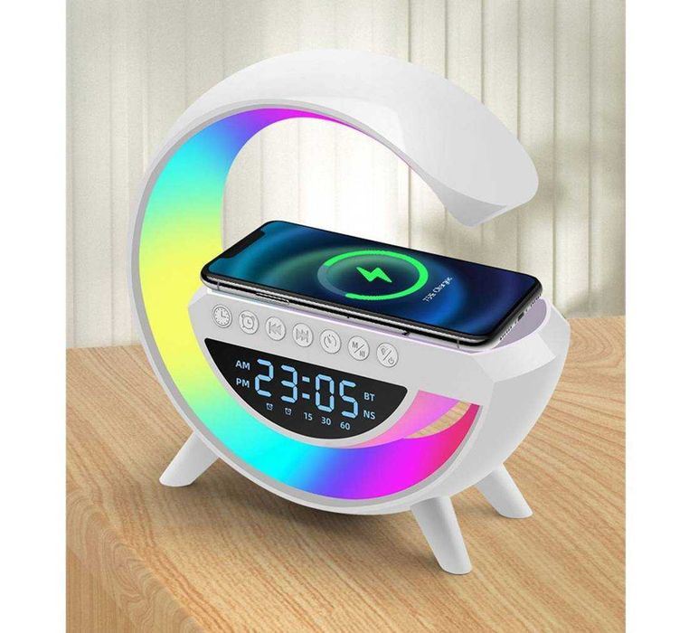 Безжично зарядно BT-3401, тонколона, часовник, 15W