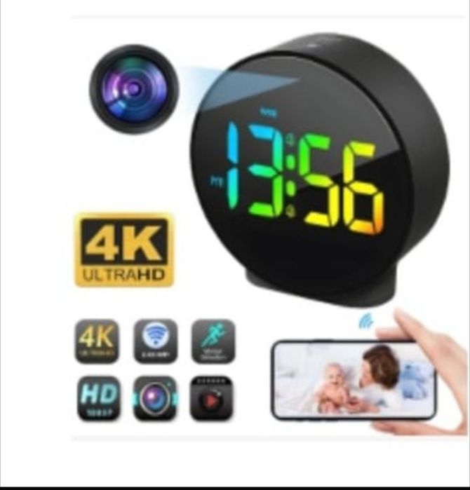 Wi-Fi СК.рытая видео камера часы. Ночная съемка, даичик движения.