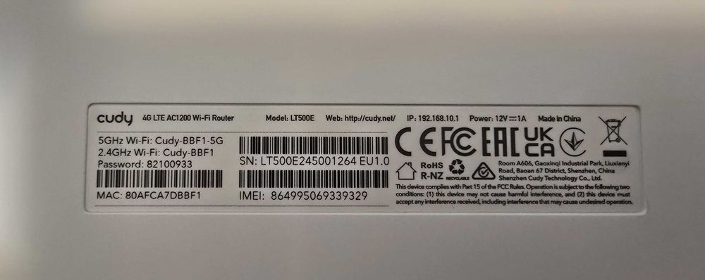 Router 4G LTE Cudy LT500E AC1200 Dual-Band Wi-Fi 5 cu SIM - NOU #64