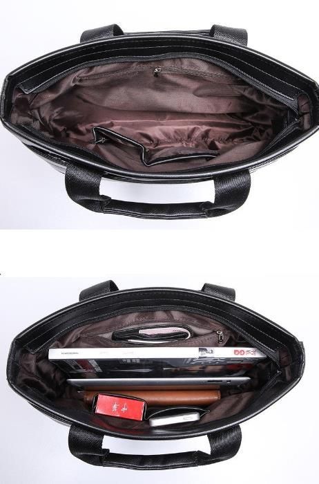 мъжка чанта кожена с презрамка/дръжки 3 отделения с цип А4 40/24/8