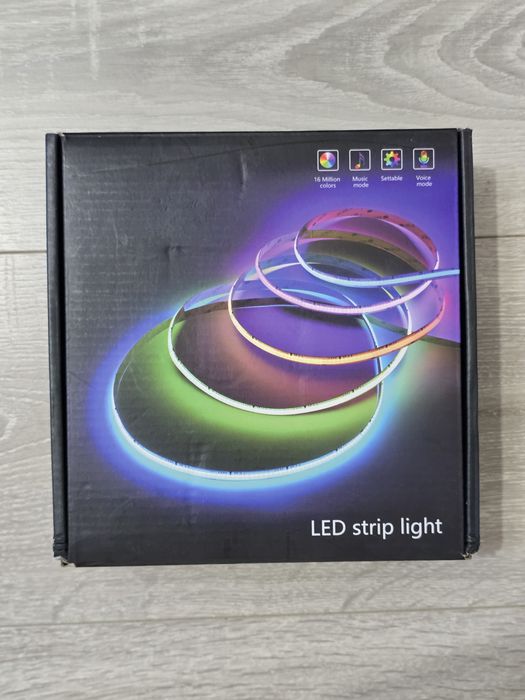 Bandă LED COB RGBW 10m WiFi – 672 LED/m, 24V, Alexa & Google Home