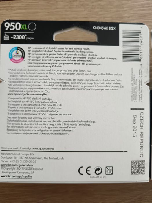 Оригинална мастилена касета HP 950XL с висок капацитет, черна Цвят