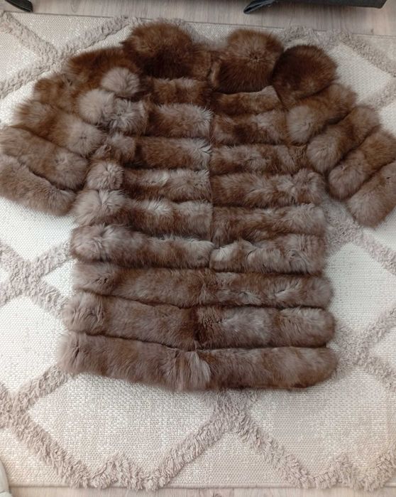 haină de blană de vulpe arctică transformabilă