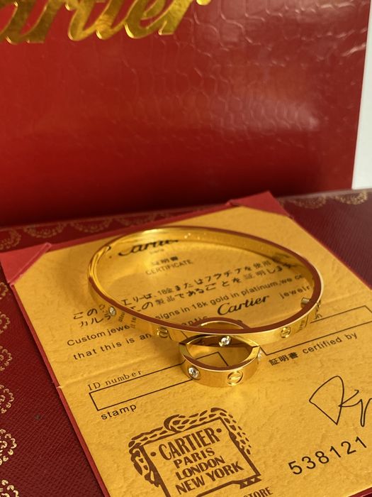 Brățară Cartier LOVE 17 Gold 750 Slim cu Diamante