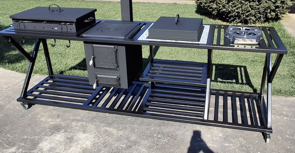 Ansamblu gratar soba arzator pe gaz