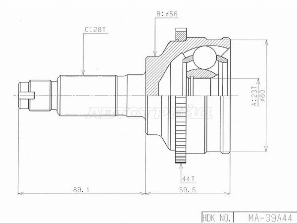 Шрус наружный , граната наружная Mazda Capella