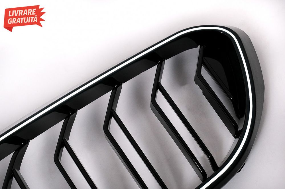 Grile Centrale cu LED BMW Seria 5 G30 G31 (2017-2019) Negru Lucios