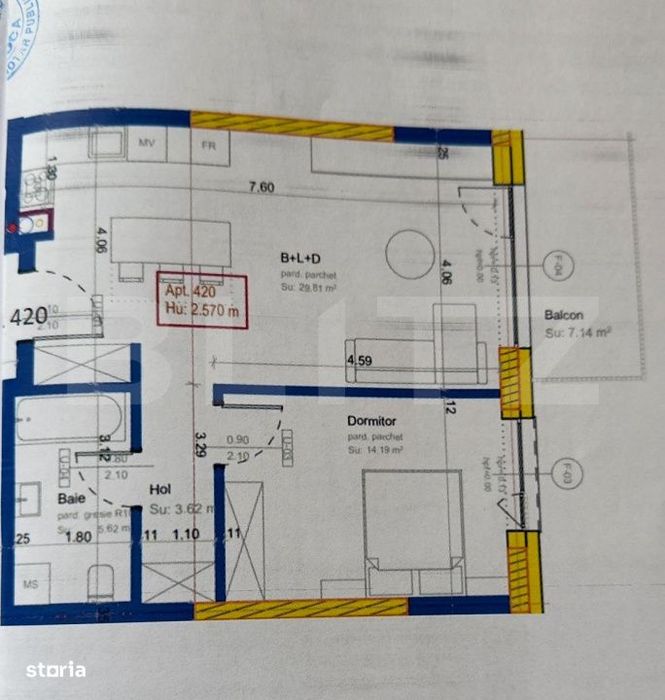 Apartament 2 camere, Finisat si Partial Mobilat 54 mp ERA By Hexagon