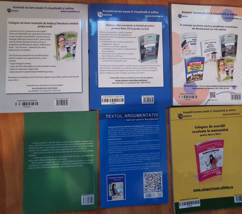 Cărți și teste rezolvate pentru Bacalaureat și Evaluarea națională