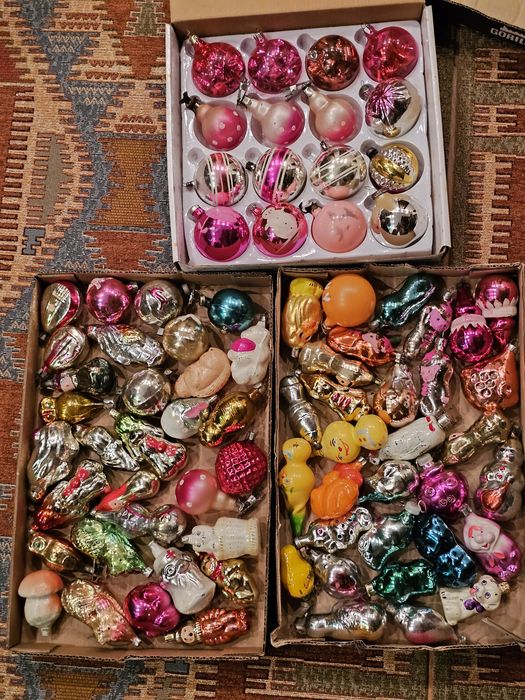 Ёлочные игрушки - стекло- ретро