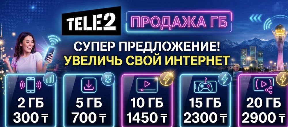 Гигабайты Tele2 по выгодной цене!