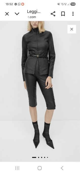 Pantaloni de piele Mango