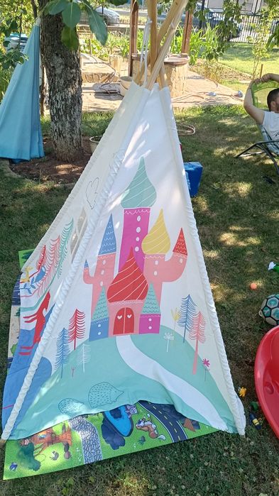 Индианска палатка за деца от висококачествен плат