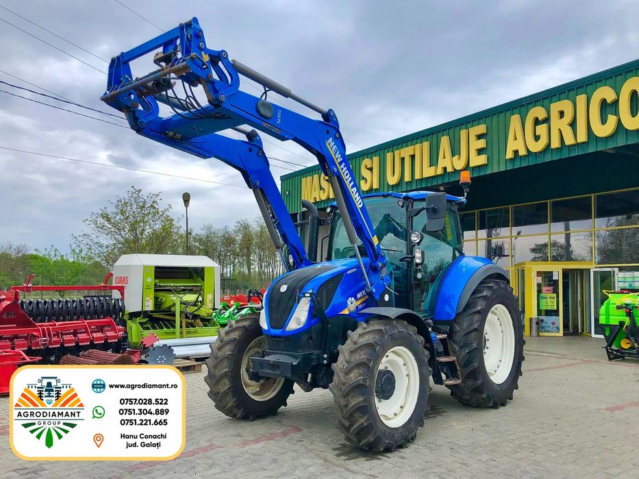 New Holland T5 120 Electro Command incarcator frontal, 4x4, 120CP, cutie semi-automata, adus din Franta