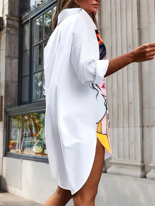 Риза с принт.  .