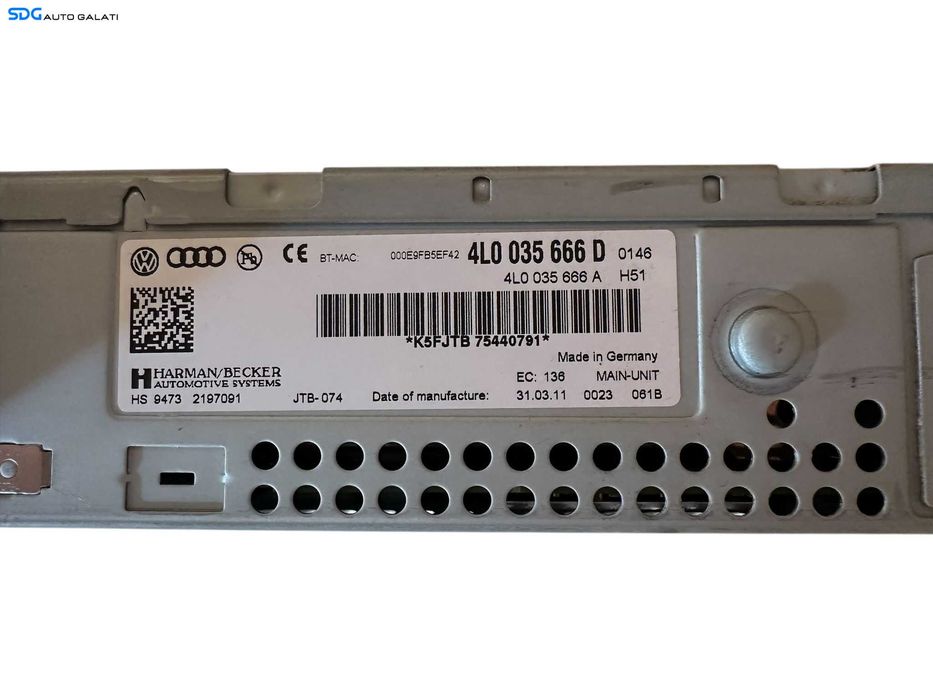 Unitate Radio CD Navigatie Multimedia MMI 3G Audi Q7 4L 2007 - 2015 Cod 4L0035666D 4L0035666A [V0365]