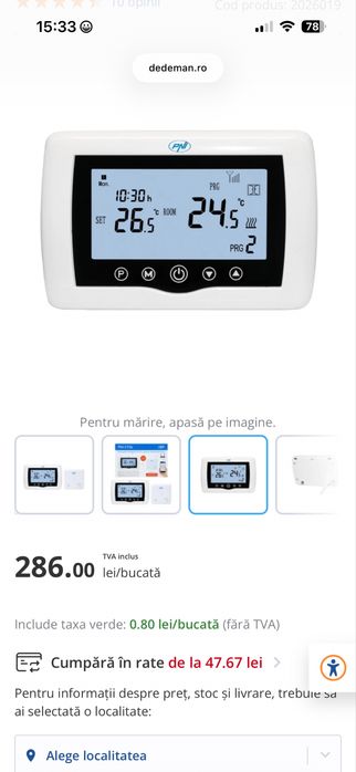 Termostat de ambient pt centrala wireless PNI CT 36 wi-fi