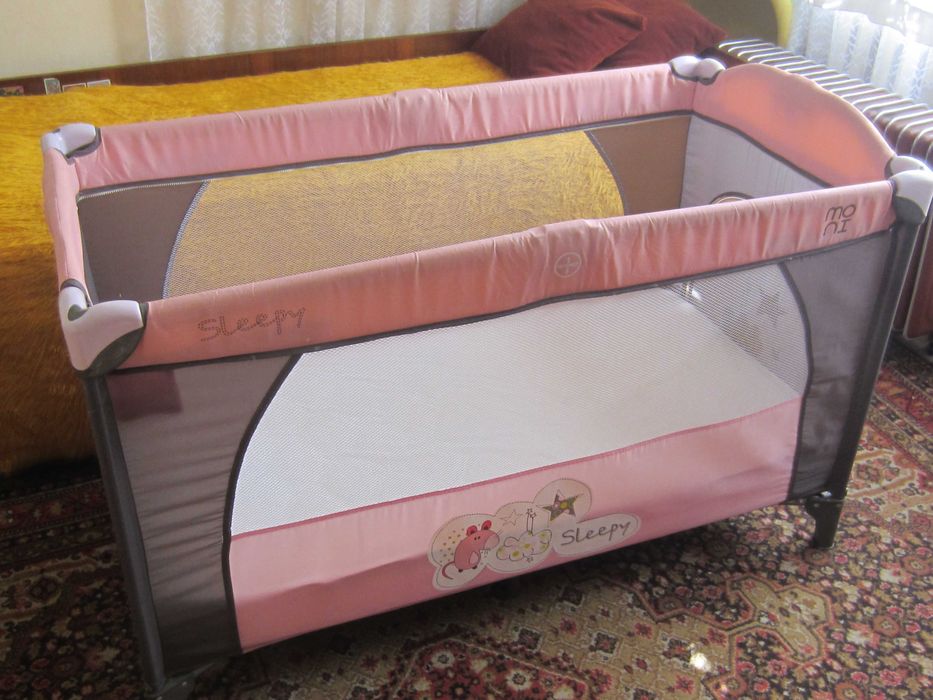 Детско легло - кошарка за спане и игра MONI Sleepy с матрак