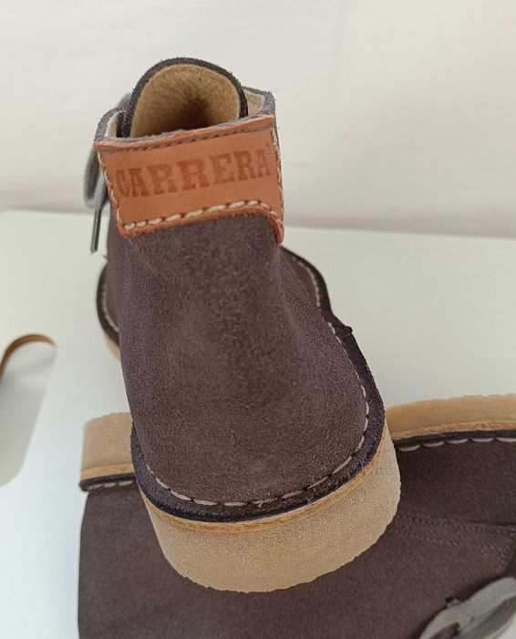 Ghete chukka suede 40 41 plain toe Carrera NOI piele naturala moale