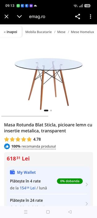 Vând Masa de sticlă
