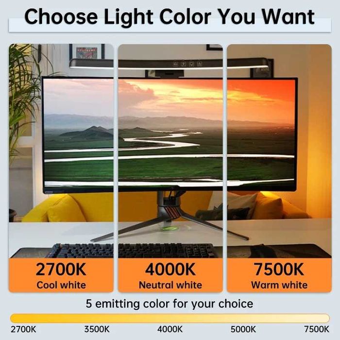 RGB извита светлина Bar LED лента, Лампа за извит монитор на компютър