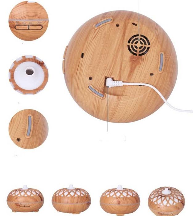 Арома дифузер за освежаване и пречистване на въздуха с LED светлини