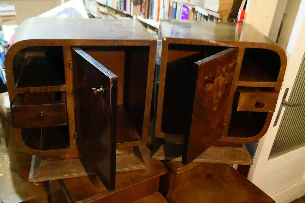 Bufet vechi Lemn Masiv Comoda ART DECO Boudoir Oglinda Elemente Bronz