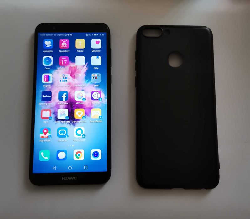 HUAWEI P Smart, Model FIG - LX1, *Impecabil **, + Husă Silicon Negru
