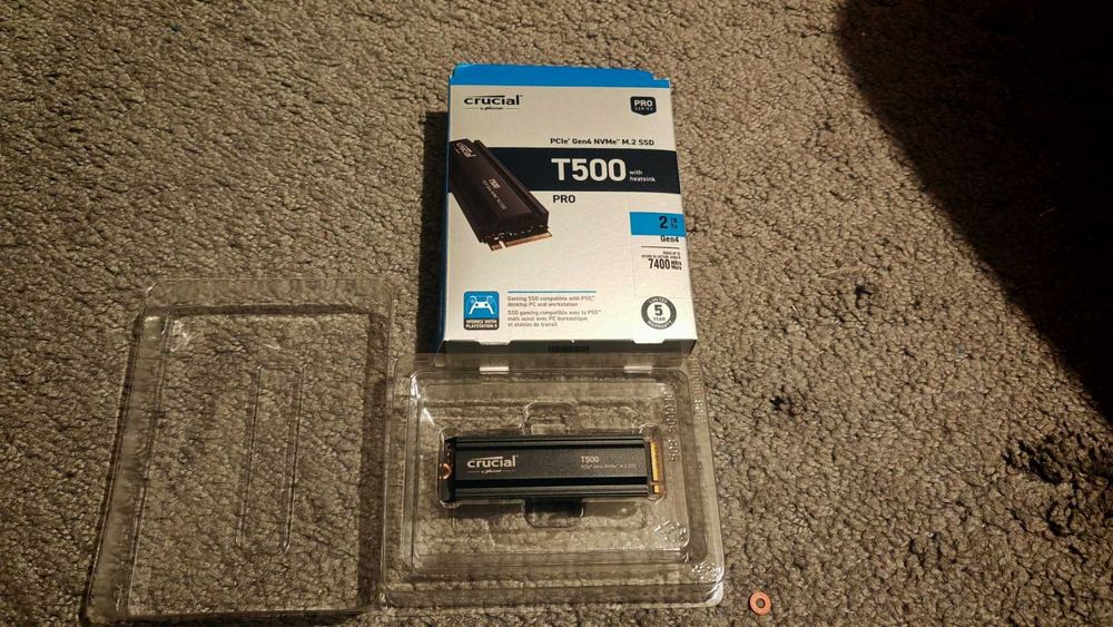 SSD Crucial T500 PRO, 2TB, M.2 2280, PCIe NVMe 4.0 с радиатор