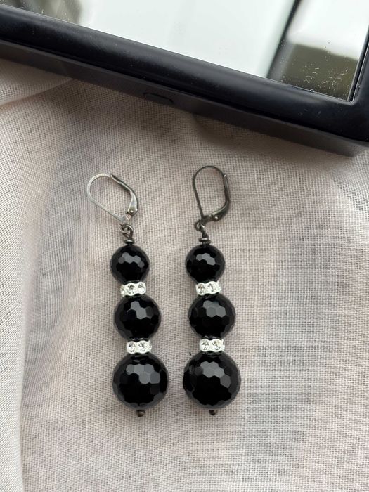 Оникс + сребро 925 | Колие, гривна, обеци