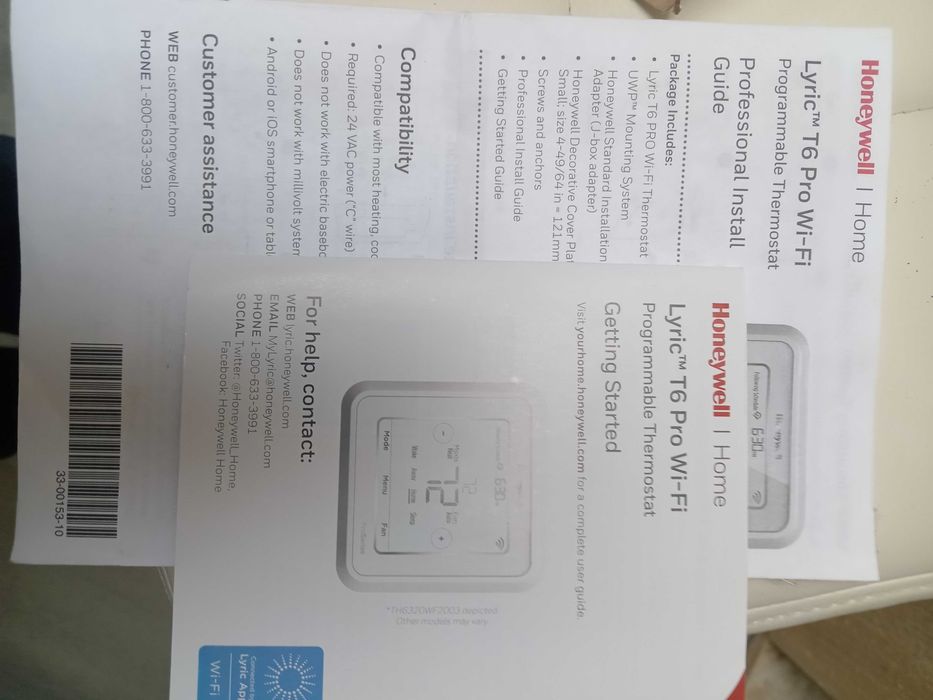 Termostat Honeywell Home T6 Pro Smart Wi-Fi TH6320WF2003