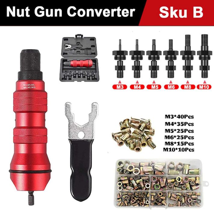 Set adaptor nituitor portabil cu 6 capete interschimbabile