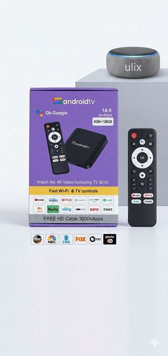 Смарт тв 1000 канал smart   box прошитый  приставка голосовой  тюнер
